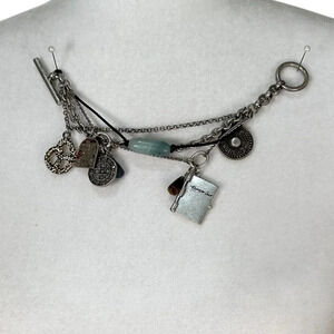 KENNETH COLE New York Silver Tone Toggle Charm Bracelet